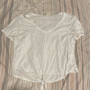 Elon Size Small White Tie Front Top